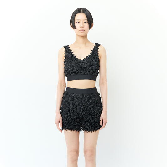 Spiky Shibori Bra-Top Solid Color