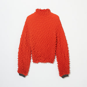 Spiky Shibori Puff Sleeve Top - Crepe de Chine/Solid Color