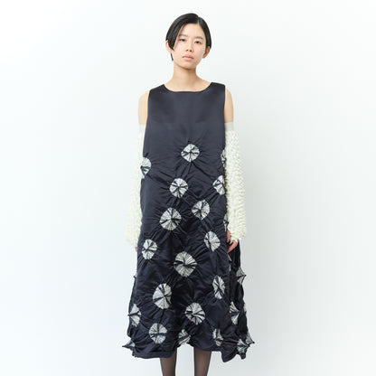Rolled-up Shibori Sleeveless Dress - Tie Dye
