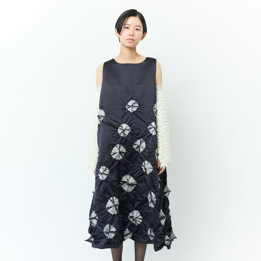 Rolled-up Shibori Sleeveless Dress - Tie Dye