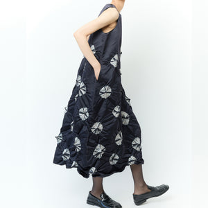 Rolled-up Shibori Sleeveless Dress - Tie Dye