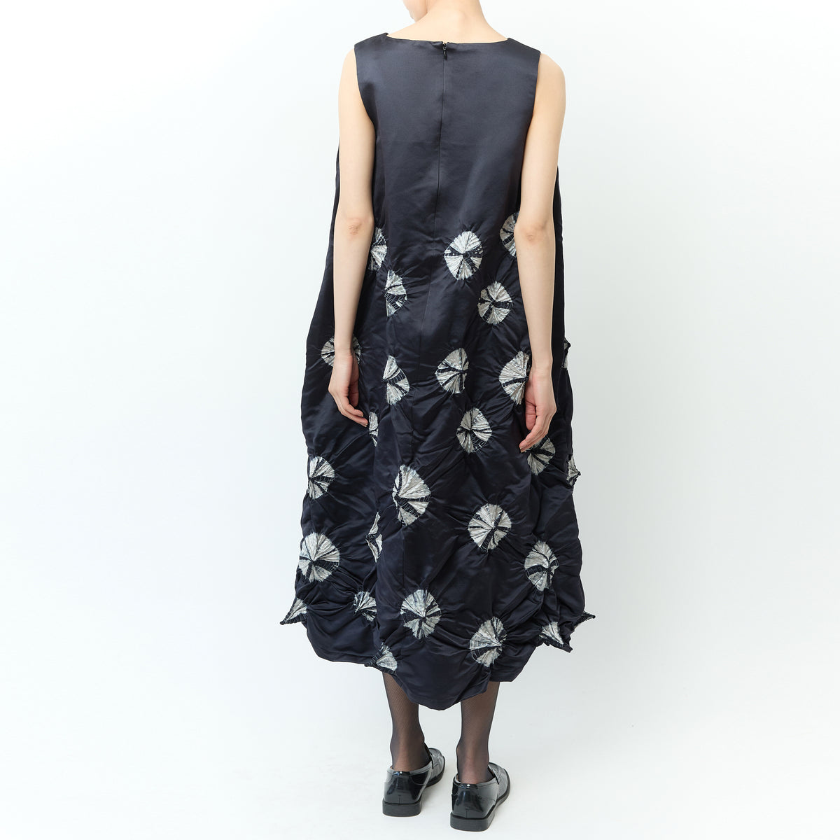 Rolled-up Shibori Sleeveless Dress - Tie Dye