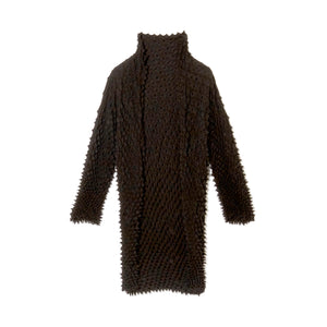 Spiky Shibori Long Cardigan Crepe de Chine/Solid Color