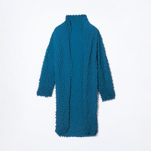 Spiky Shibori Long Cardigan Crepe de Chine/Solid Color