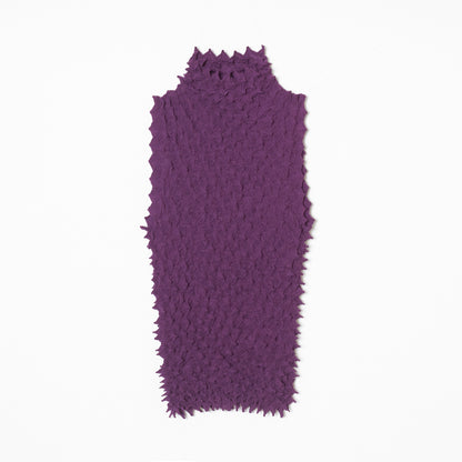 Spiky Shibori Sleeveless Turtleneck Top - Crepe de Chine/Solid Color