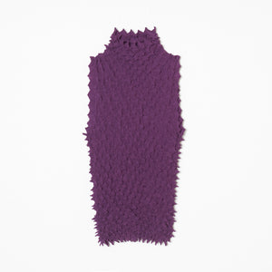 Spiky Shibori Sleeveless Turtleneck Top - Crepe de Chine/Solid Color