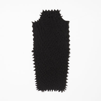 Spiky Shibori Sleeveless Turtleneck Top - Crepe de Chine/Solid Color