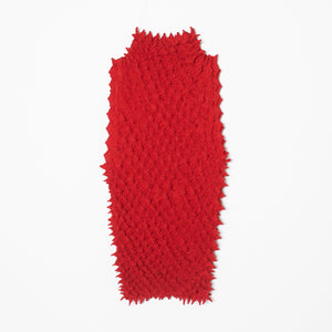 Spiky Shibori Sleeveless Turtleneck Top - Crepe de Chine/Solid Color