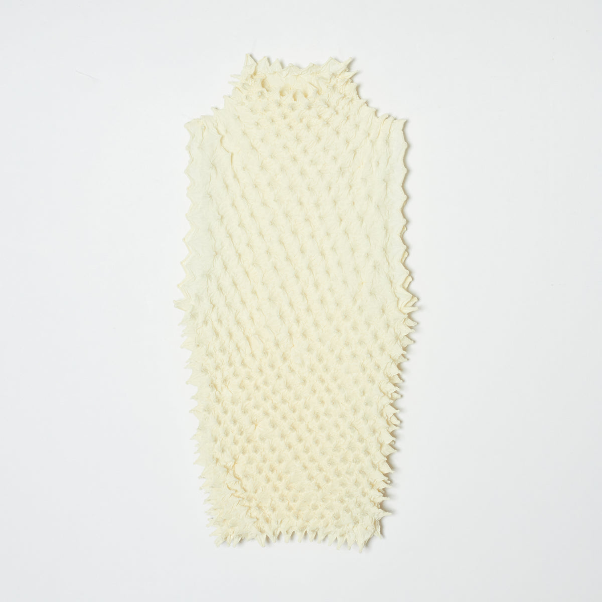 Spiky Shibori Sleeveless Turtleneck Top - Crepe de Chine/Solid Color