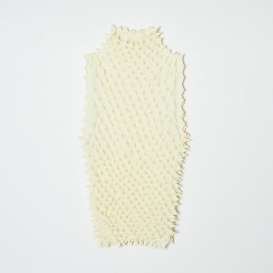 Spiky Shibori Sleeveless Turtleneck Top - Crepe de Chine/Solid Color