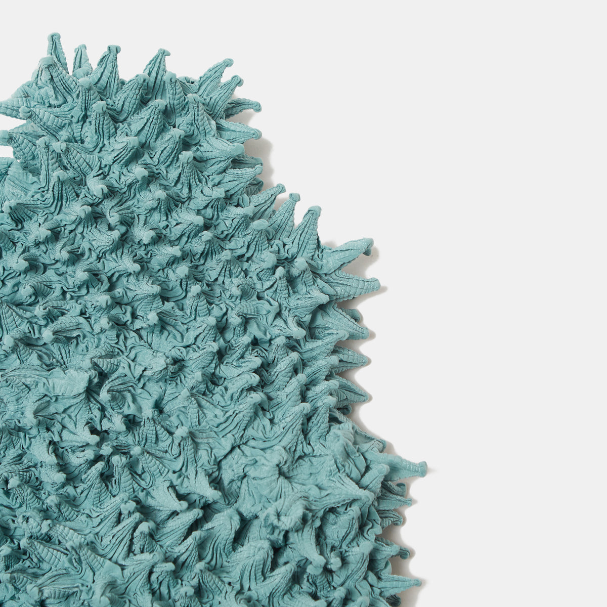 Spiky Shibori Sleeveless Turtleneck Top - Crepe de Chine/Solid Color
