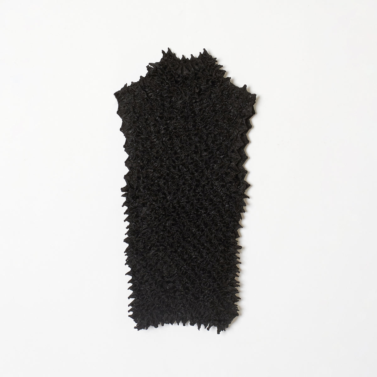 Spiky Shibori Sleeveless Turtleneck Top - Satin/Solid Color