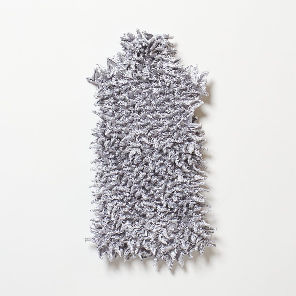 Spiky Shibori Sleeveless Turtleneck Top - Satin/Solid Color
