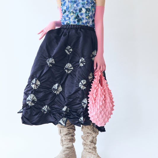 Rolled-up Shibori Skirt Tie-Dye Color