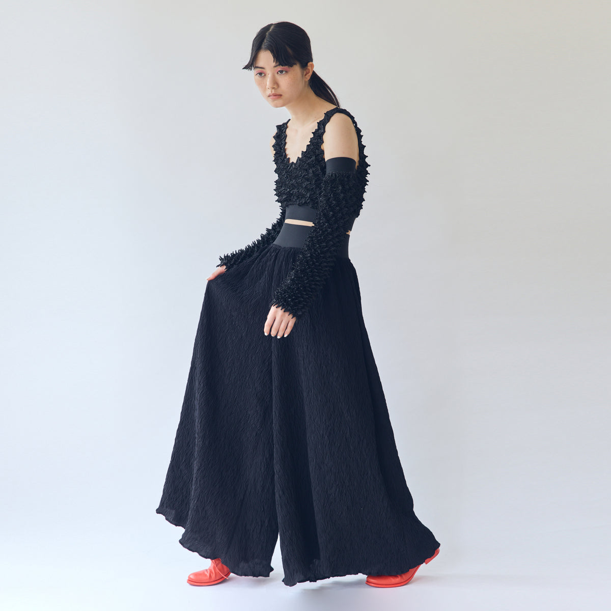 Wavy Super Wide Flare Pants - Micro Stretch Taffeta