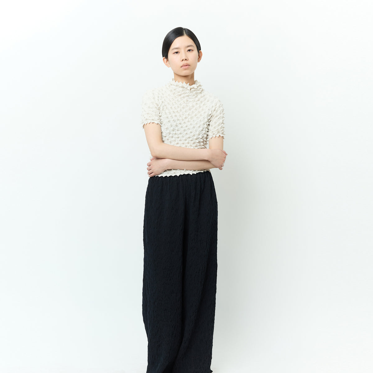 Spiky Shibori Short Sleeve Top - Taffeta
