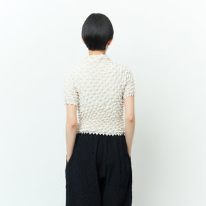Spiky Shibori Short Sleeve Top - Taffeta