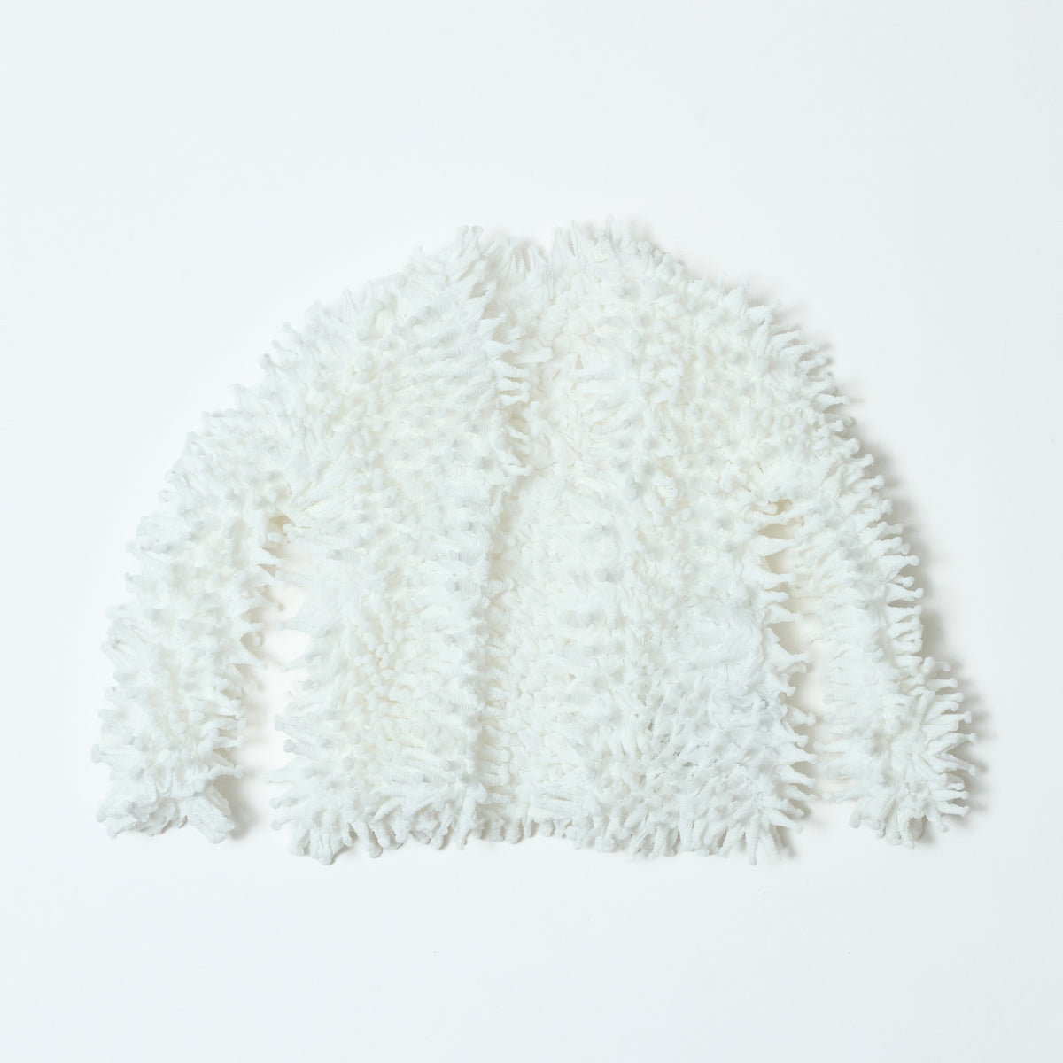 Spiky Shibori Short Cardigan - Chiffon/Solid Color