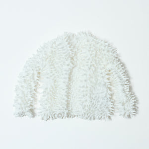 Spiky Shibori Short Cardigan - Chiffon/Solid Color