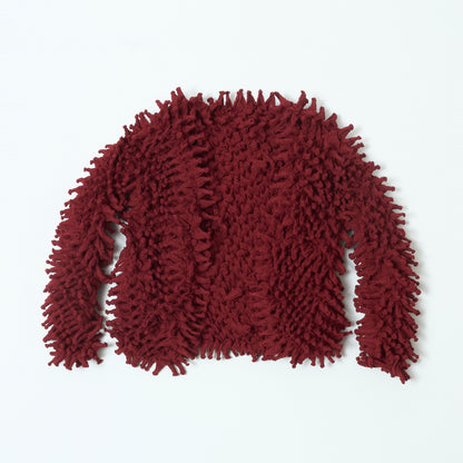 Spiky Shibori Short Cardigan - Chiffon/Solid Color