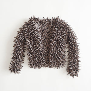 Spiky Shibori Short Cardigan - Chiffon/Dot Pattern