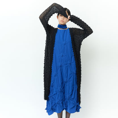 Spiky Shibori Super Long Cardigan - Chiffon