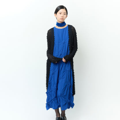 Spiky Shibori Super Long Cardigan - Chiffon
