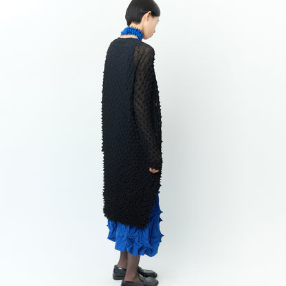 Spiky Shibori Super Long Cardigan - Chiffon