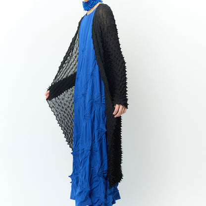 Spiky Shibori Super Long Cardigan - Chiffon