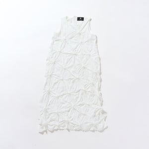 Rolled-Up Shibori Sleeveless Dress, Amundsen/Solid Color