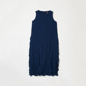 Rolled-Up Shibori Sleeveless Dress, Amundsen/Solid Color