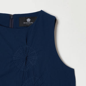 Rolled-Up Shibori Sleeveless Dress, Amundsen/Solid Color