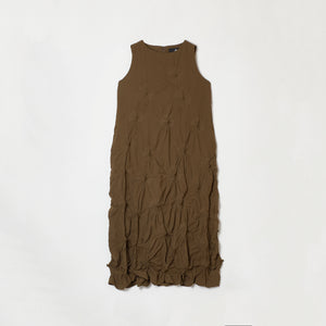 Rolled-Up Shibori Sleeveless Dress, Amundsen/Solid Color