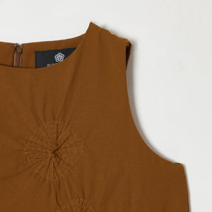 Rolled-Up Shibori Sleeveless Dress, Amundsen/Solid Color