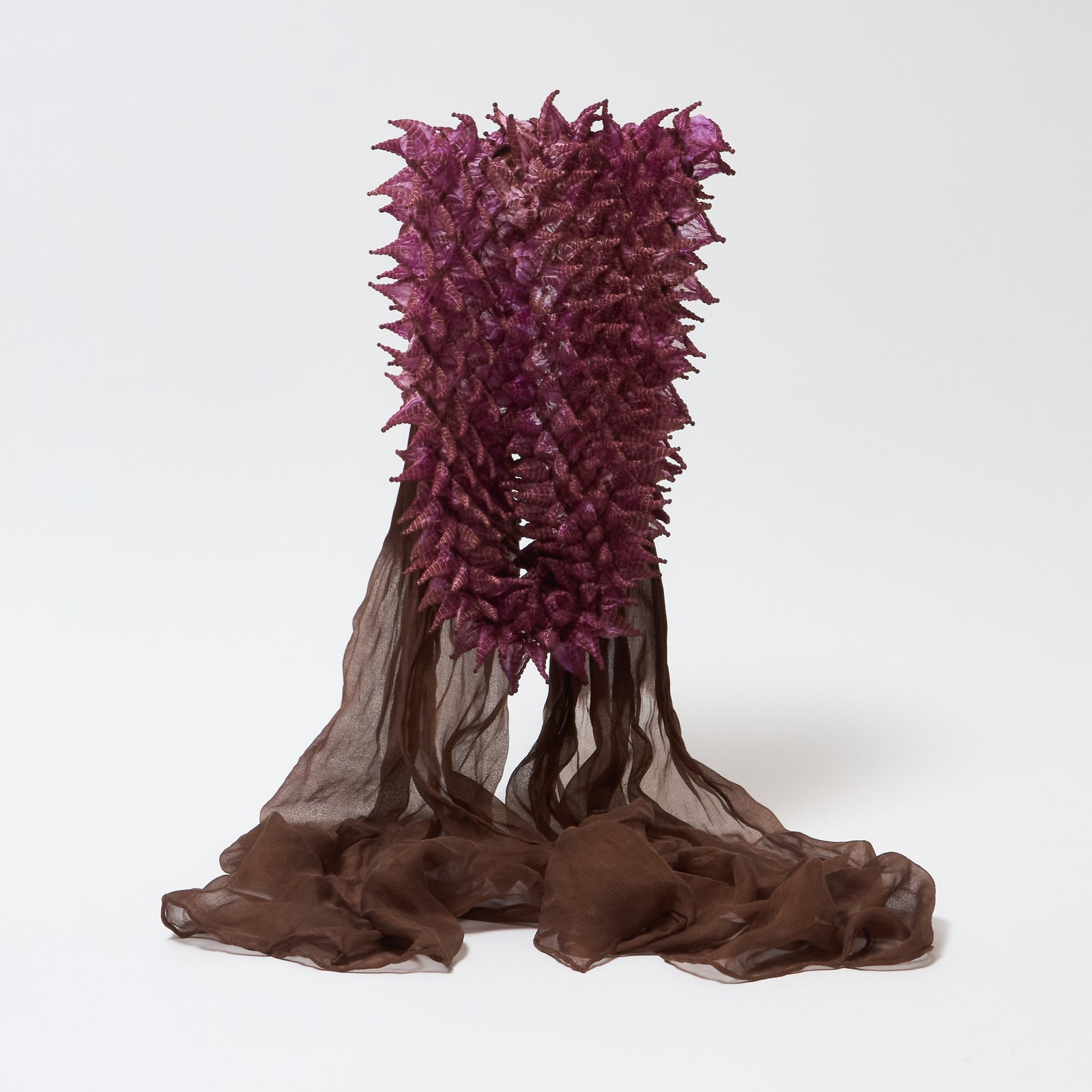 Scarf with Center Spiky Shibori Narrow Width
