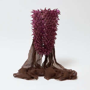 Scarf with Center Spiky Shibori Narrow Width