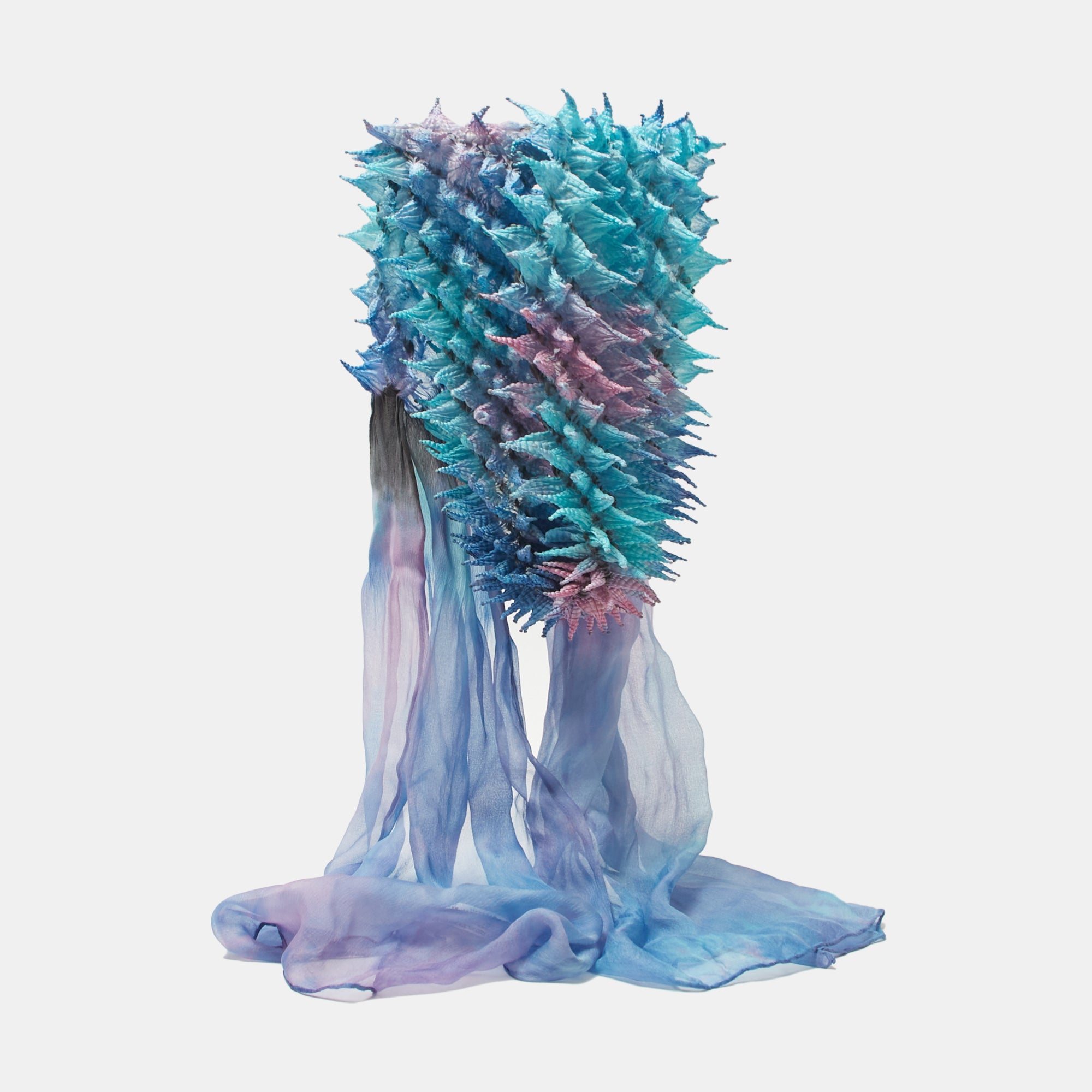 Scarf with Center Spiky Shibori - BUNZABURO