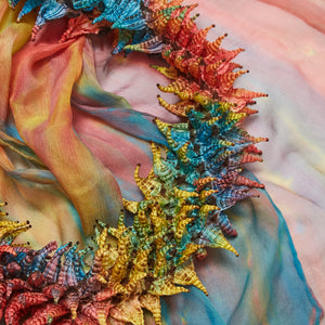 Scarf with Center Spiky Shibori
