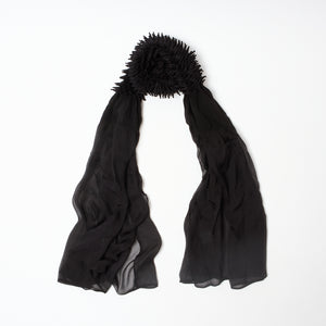 Scarf with Center Spiky Shibori 