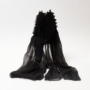 Scarf with Center Spiky Shibori 