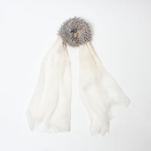 Scarf with Center Spiky Shibori 