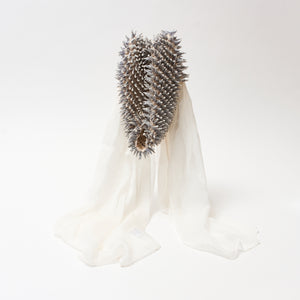 Scarf with Center Spiky Shibori 
