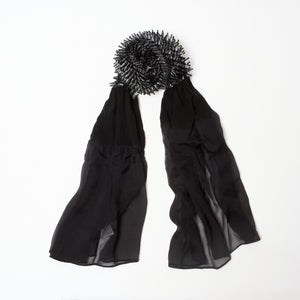 Scarf with Center Spiky Shibori 