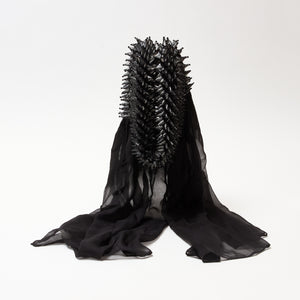 Scarf with Center Spiky Shibori 