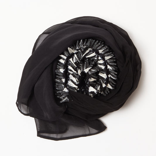 Scarf with Center Spiky Shibori 