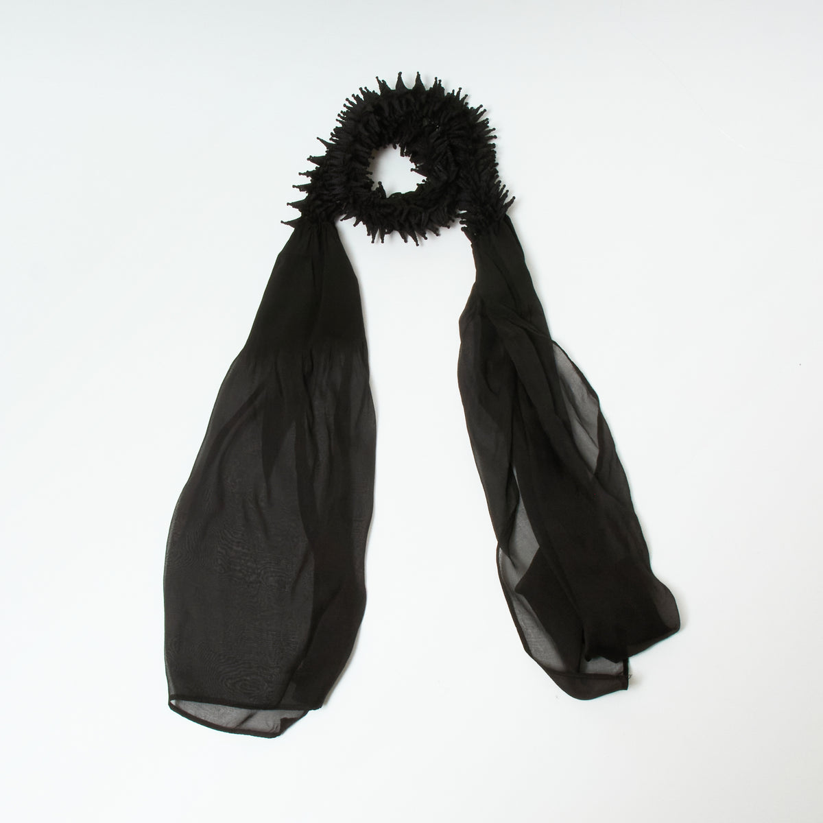 Scarf with Center Spiky Shibori Narrow Width