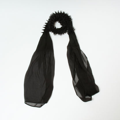 Scarf with Center Spiky Shibori Narrow Width