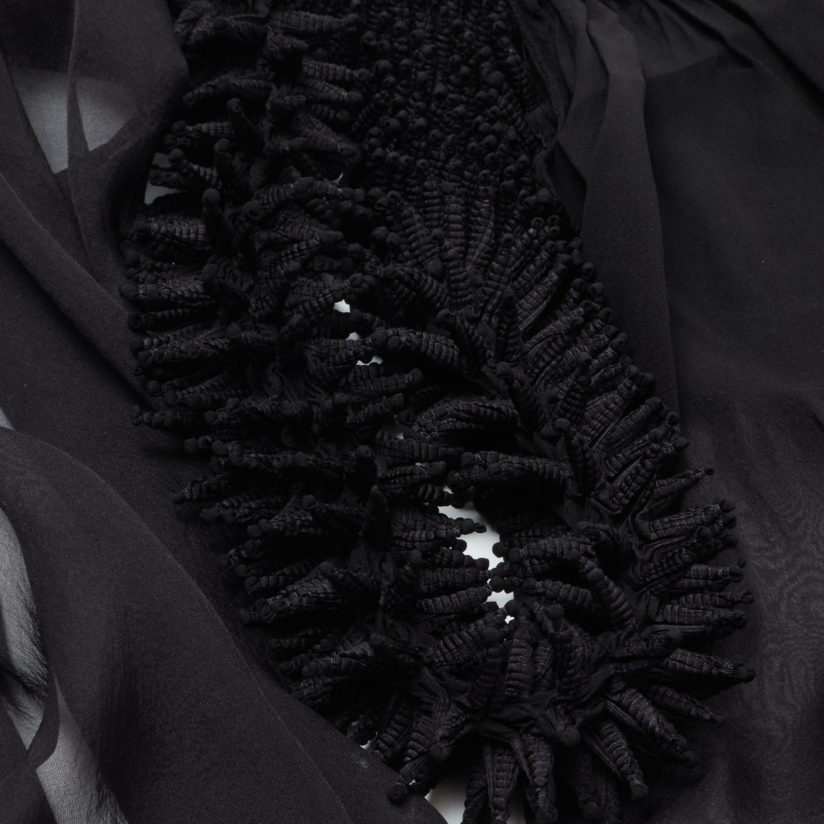 Scarf with Center Spiky Shibori Narrow Width
