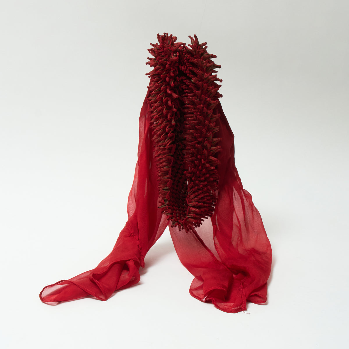 Scarf with Center Spiky Shibori Narrow Width