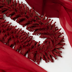 Scarf with Center Spiky Shibori Narrow Width